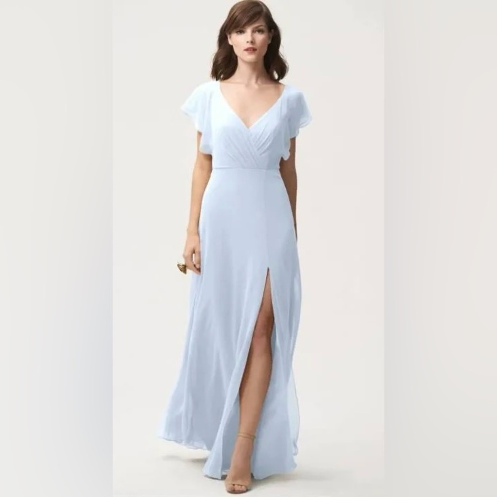 Jenny Yoo Alanna Chiffon Whisper Blue Bridesmaid Dress